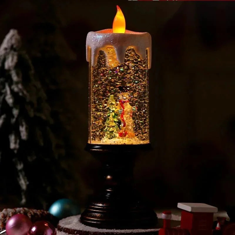 Weihnachtskerze Schneefall Effekt Kerzenlicht Dekorativ - BerlinGlamour