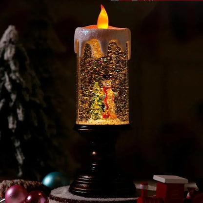 Weihnachtskerze Schneefall Effekt Kerzenlicht Dekorativ - BerlinGlamour