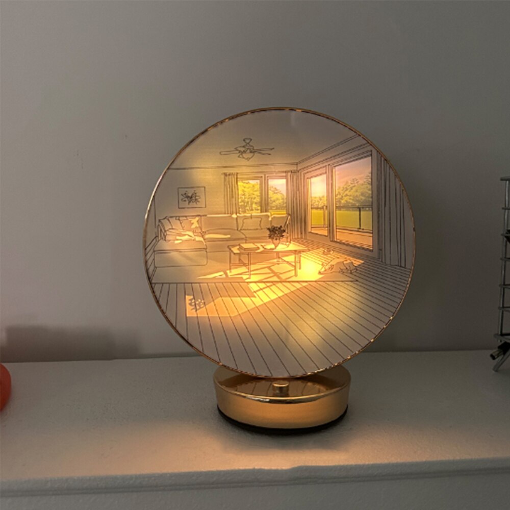 Kreative Tischlampe mit Orb Malerei Effekt Modern