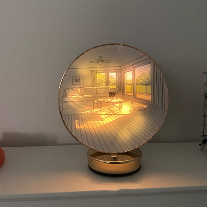 Kreative Tischlampe mit Orb Malerei Effekt Modern