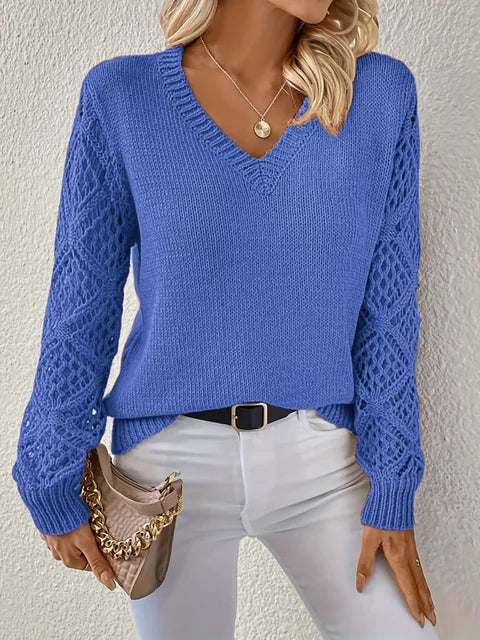 Strickpullover V-Ausschnitt Damen Modern