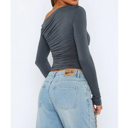 Damen Oberteil Langarm Twisted Top Modern