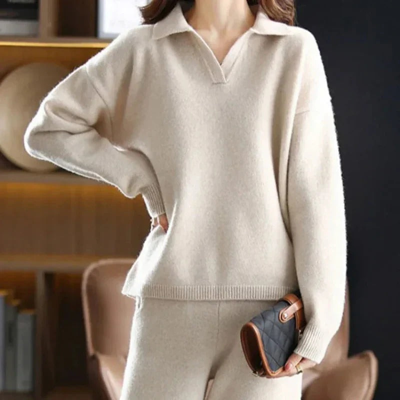 Damen Sportlich Komfort Set Pullover und Hose