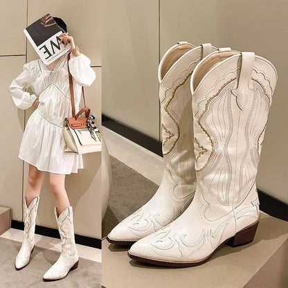 Western Stiefel Bestickt Damen Cowboy Stiefel - BerlinGlamour