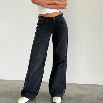 Damen Jeans Weitbein Helle Vintage Jeans