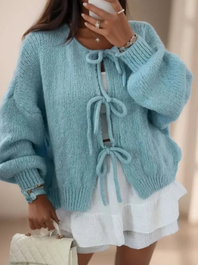 Damen Strickjacke Warm Langärmlig Winter