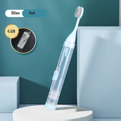 Reisebürste Set Zahnpasta Halter Faltbar kompakt