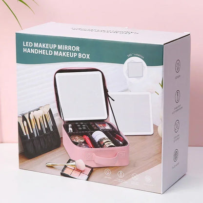 LED Reise Makeuptasche Spiegelbeleuchtet Organizer