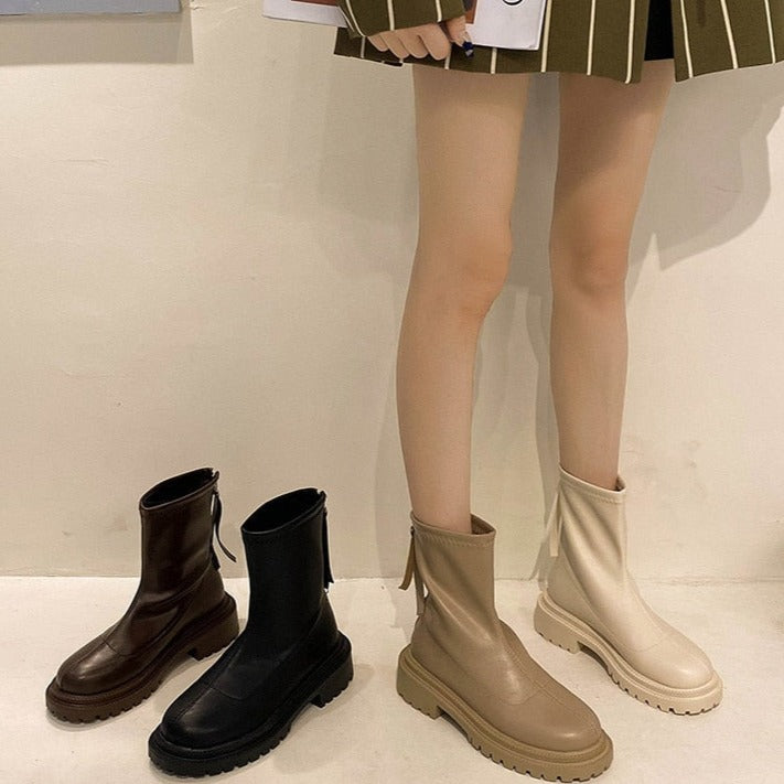 Lässige Stiefel Bequem Trendy Damenstiefel