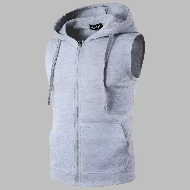 Herren Pullover Kapuzenpullover Ärmellos mit Reißverschluss