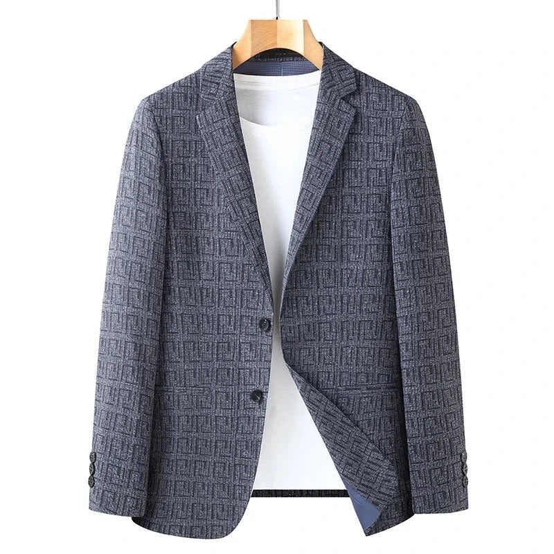 Herren Blazer Modern Geometrisches Muster Schmal - BerlinGlamour