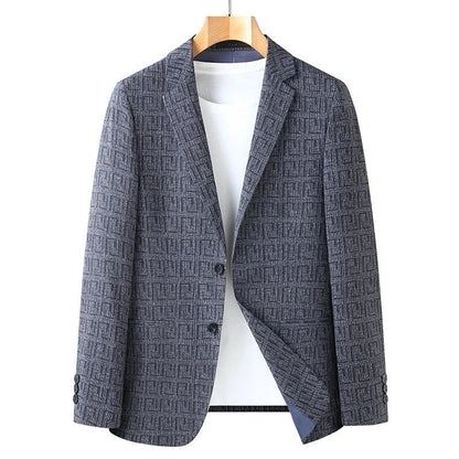 Herren Blazer Modern Geometrisches Muster Schmal - BerlinGlamour