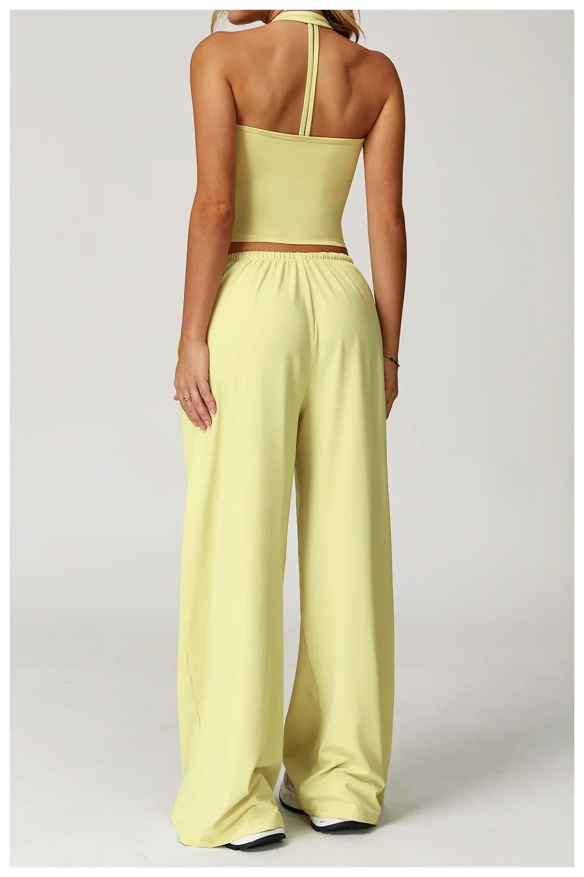 Damen Lounge Set Halter Top Crop Oberteil Bequem