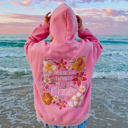 Bestickter Hoodie Floral Meeresdesign Frauen - BerlinGlamour