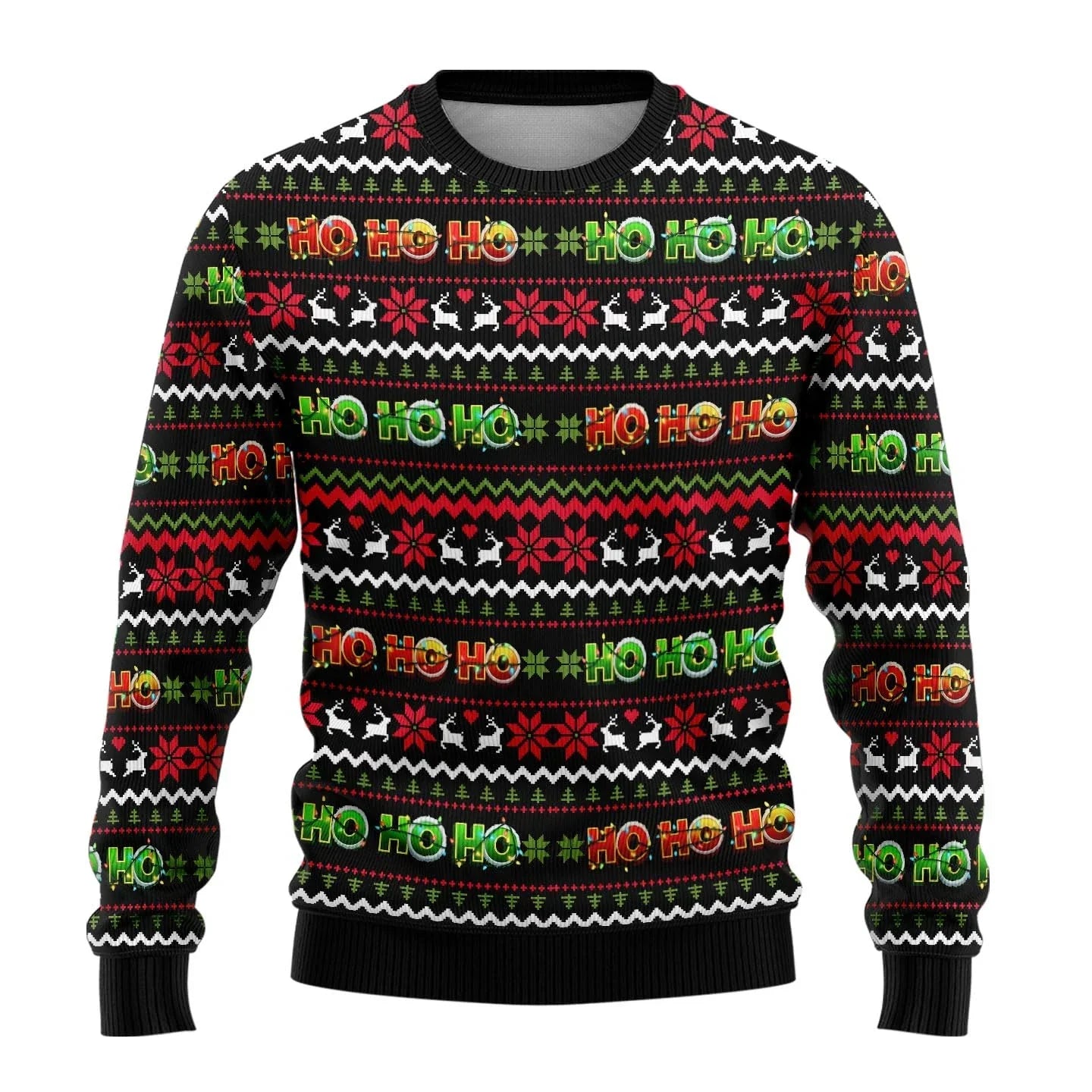 Weihnachtspullover Herren Schneemann Motiv Rot