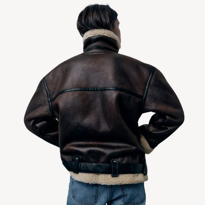 Shearling-Bikerjacke für Damen | Loravelle 3