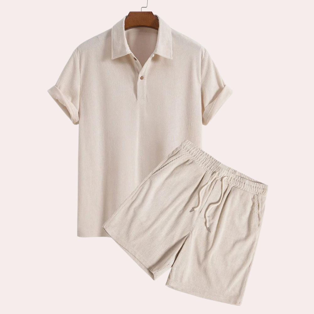 Herren Sommer Set Zweiteiliges Shorts Polo Shirt - BerlinGlamour