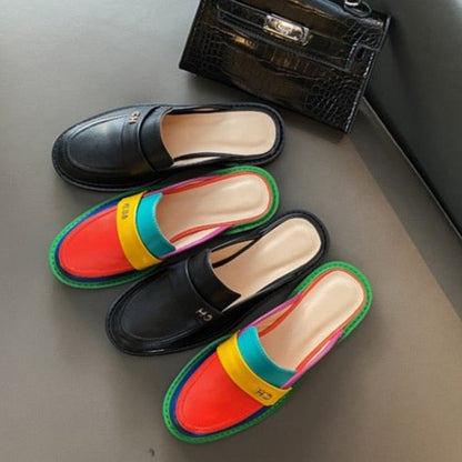 Bunt Leder Loafer Schuhe Echtes Leder Farbenfroh