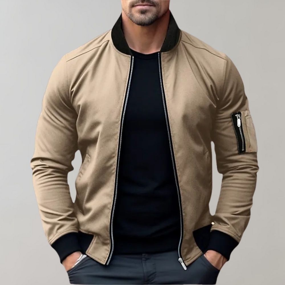 Herren Bomberjacke Zip-Up Modern Sportlich