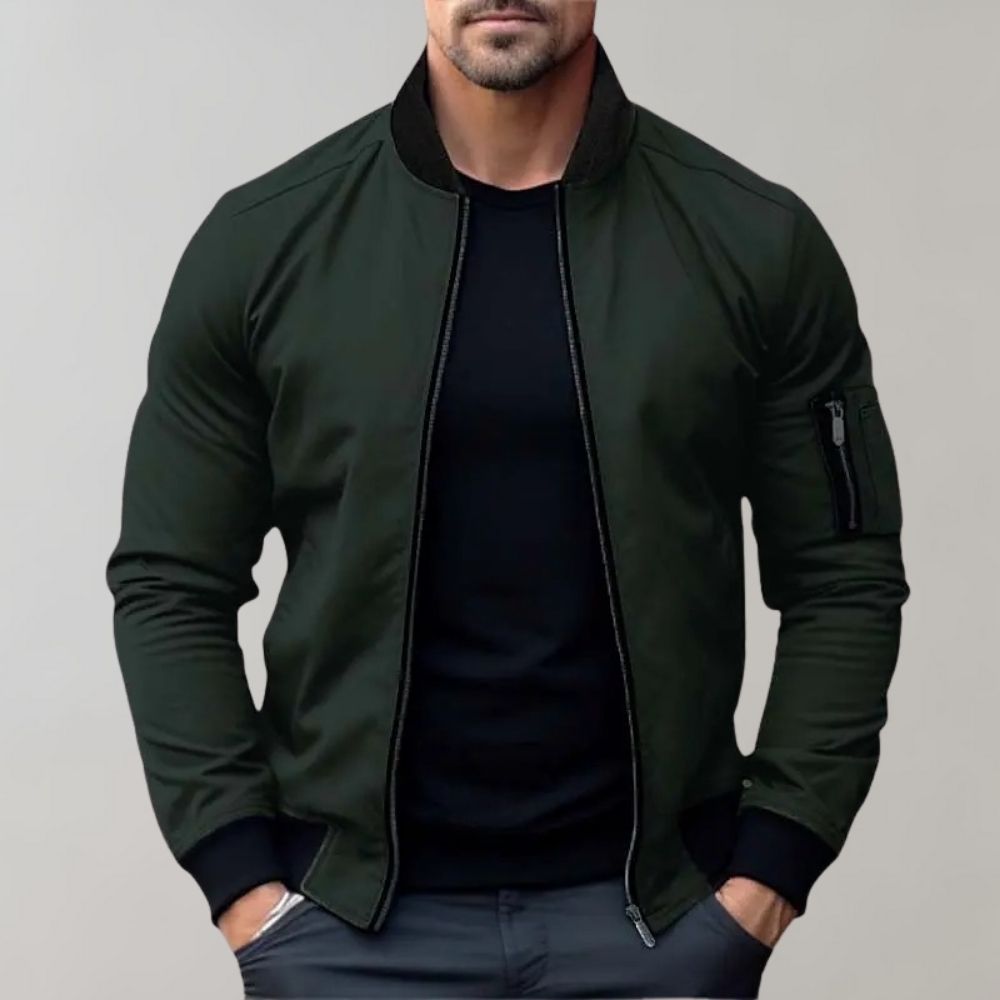 Herren Bomberjacke Zip-Up Modern Sportlich