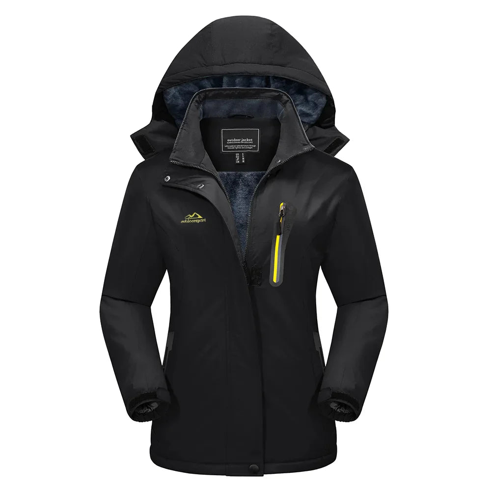 Winterjacke Damen Elegant Mit Kapuze Schwarz - BerlinGlamour