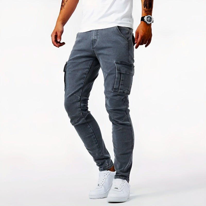 Skinny Jeans Herren Stretch Cargo schmale Passform - BerlinGlamour