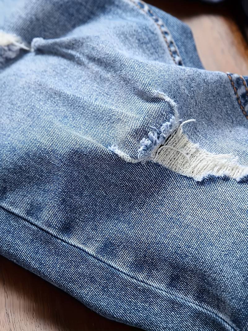 Skinny Jeans – Blau – Schmaler Schnitt – Zerrissene Jeans – Herrenjeans-Chaps Herrenmode