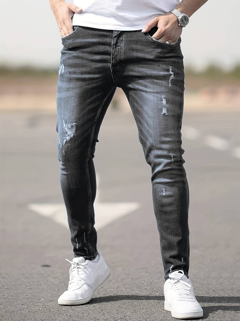 Skinny-Jeans | Ripped | Stretch | Schlanke Fit-Jeans | Herrenjeans-Chaps Herrenmode