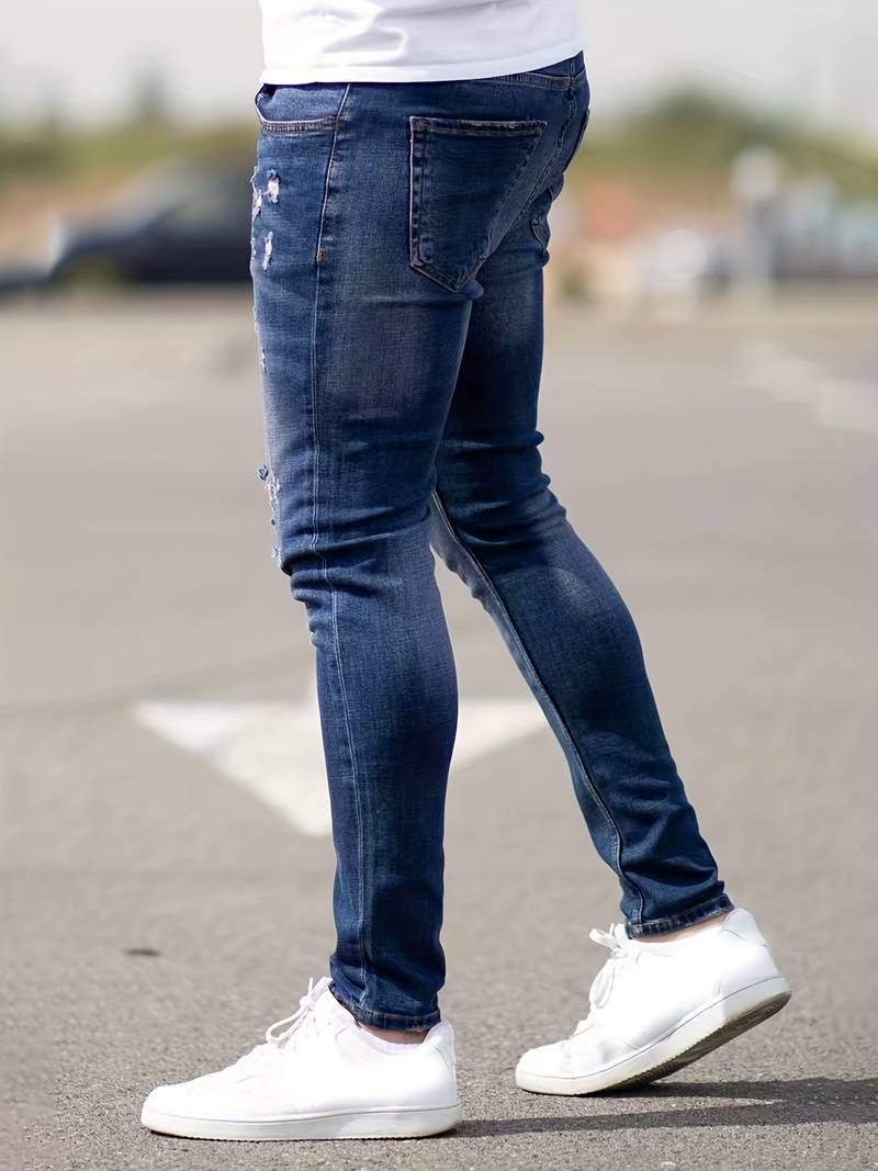 Skinny-Jeans | Ripped | Stretch | Schlanke Fit-Jeans | Herrenjeans-Chaps Herrenmode
