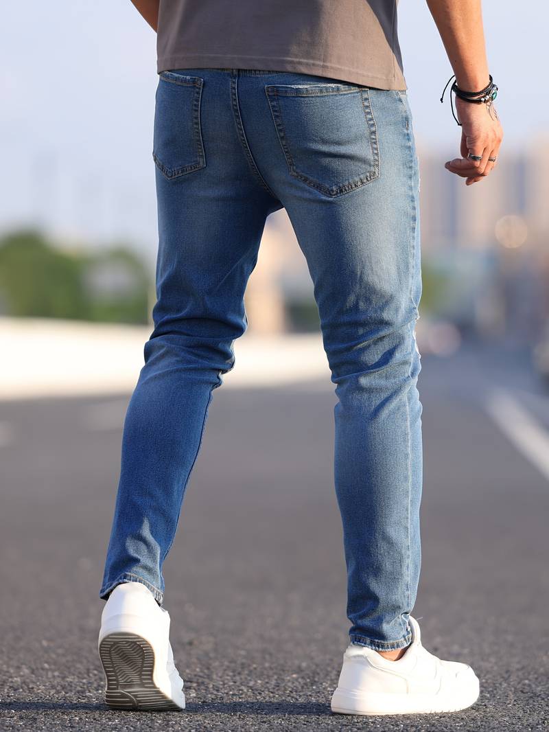 Skinny-Jeans | Ripped | Stretch | Schlanke Fit-Jeans | Herrenjeans-Chaps Herrenmode