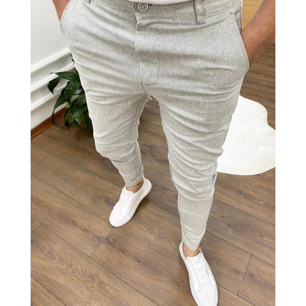 Herren Chinos Slim Fit Stretch Business Hosen - BerlinGlamour