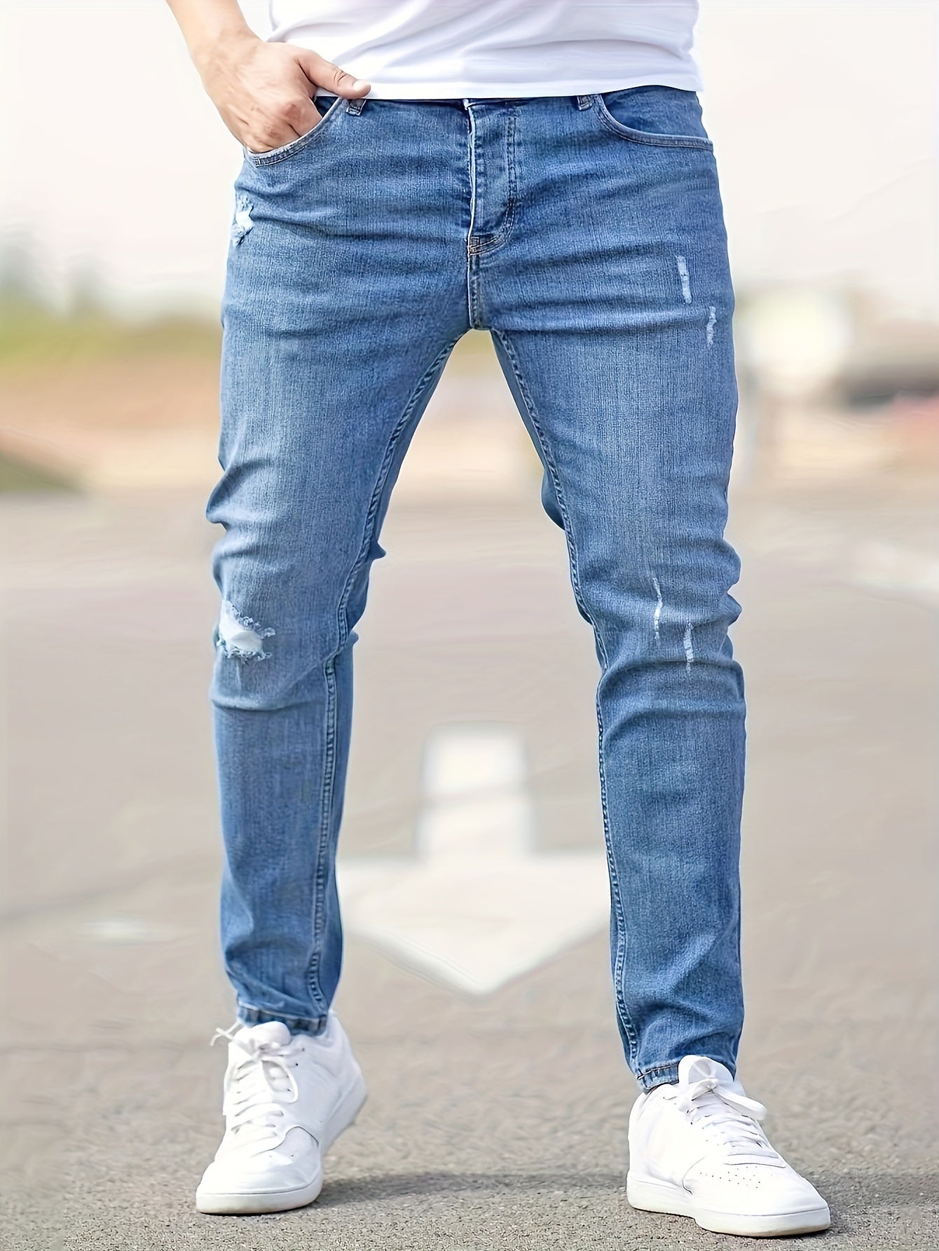 Skinny JeansHerren Stretch Rissig Slim Fit - BerlinGlamour