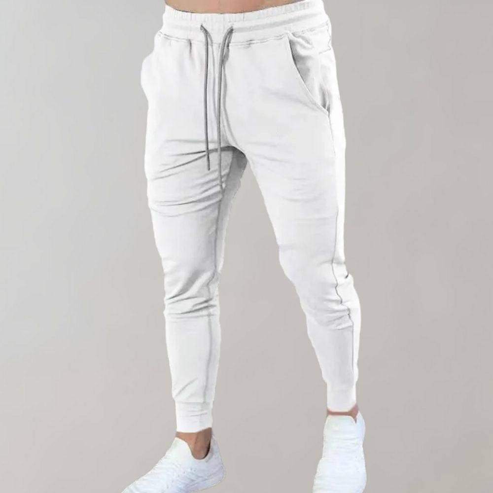Slim Fit Jogger | Elastische Taille | Kordelzug | Sweatpants | Jogginghosen-Weiß-M-Chaps Herrenmode