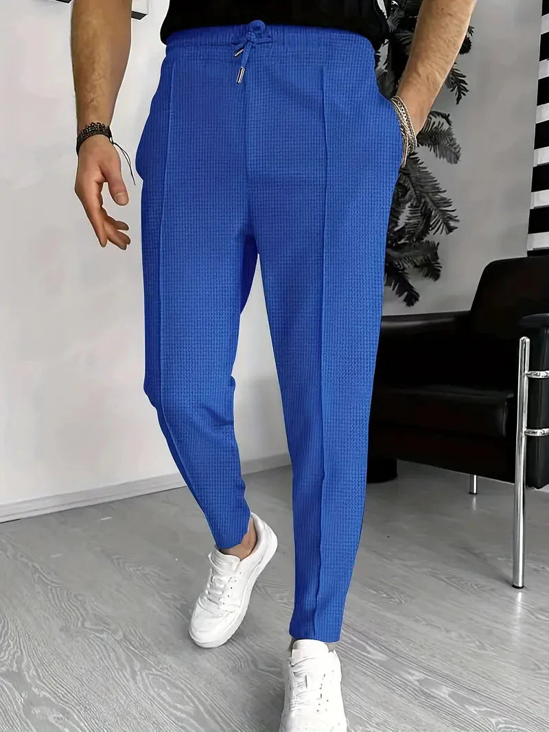 Slim-Fit-Jogginghose | Stretch | Elastische Taille | Jogger-Hose | Herrenhose-Blau-S-Chaps Herrenmode