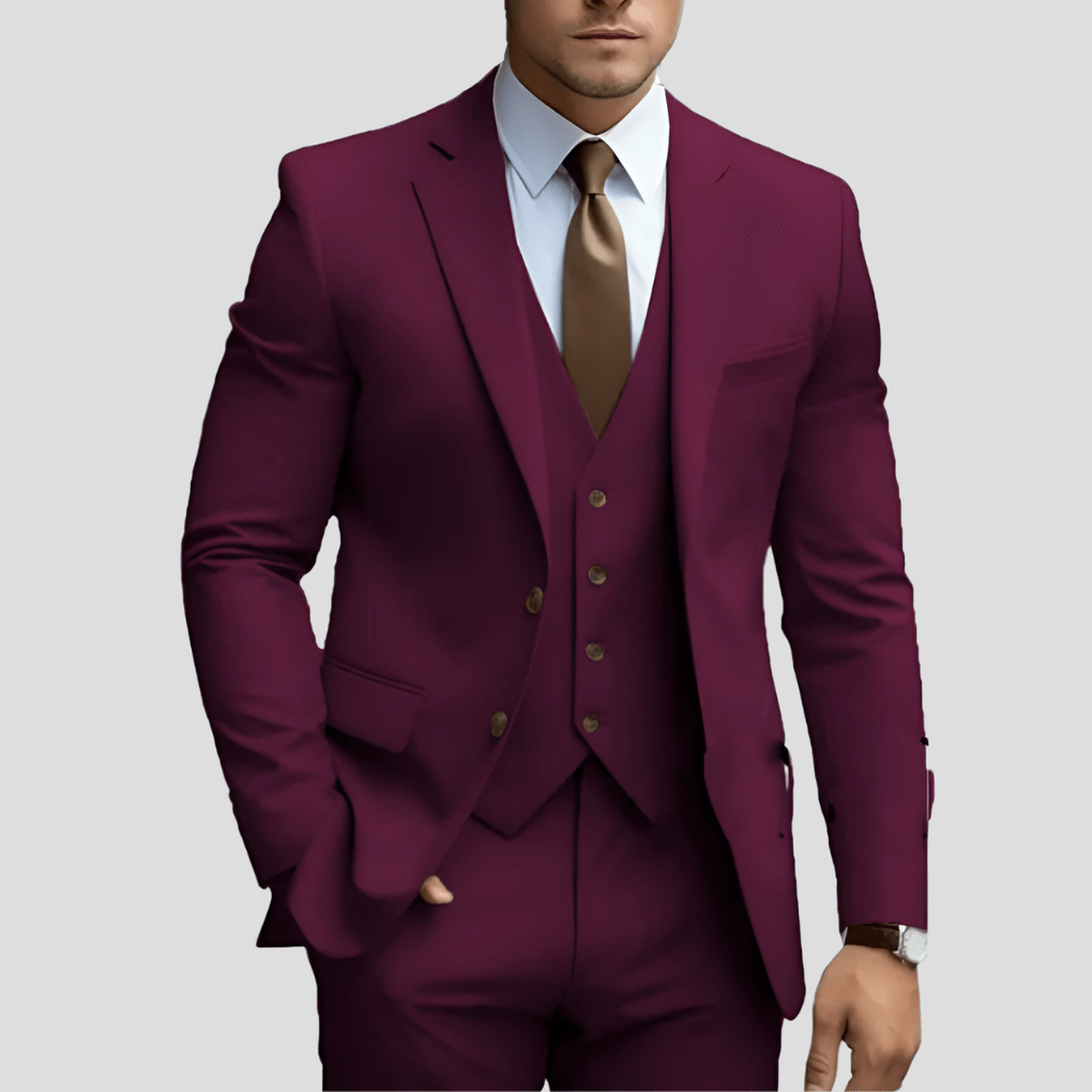 Herren Büroanzug 3-teilig Formal Business Anzug Set