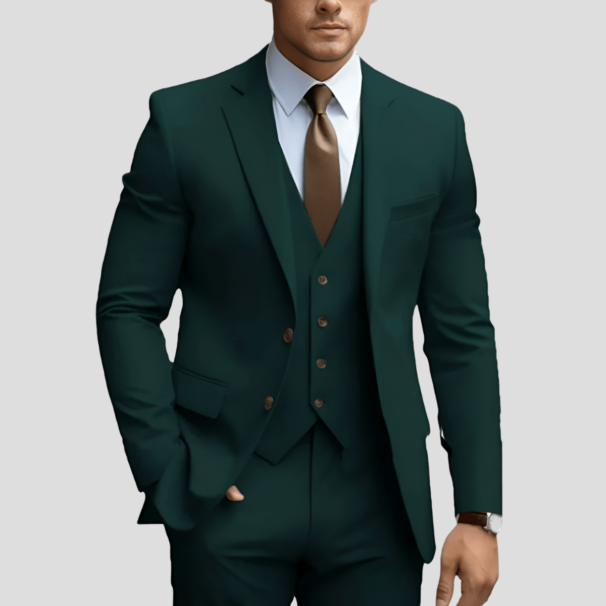 Herren Büroanzug 3-teilig Formal Business Anzug Set - BerlinGlamour