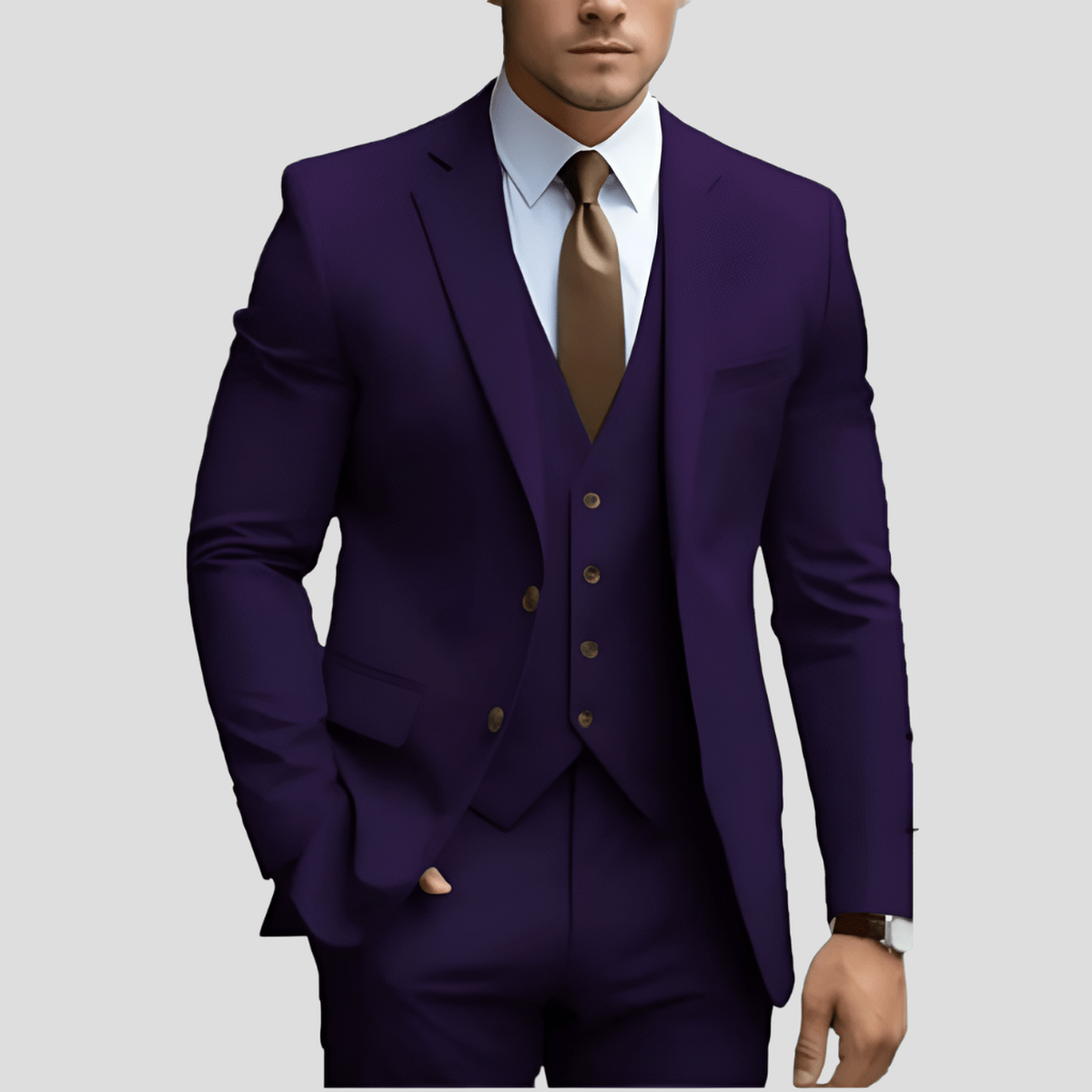 Herren Büroanzug 3-teilig Formal Business Anzug Set