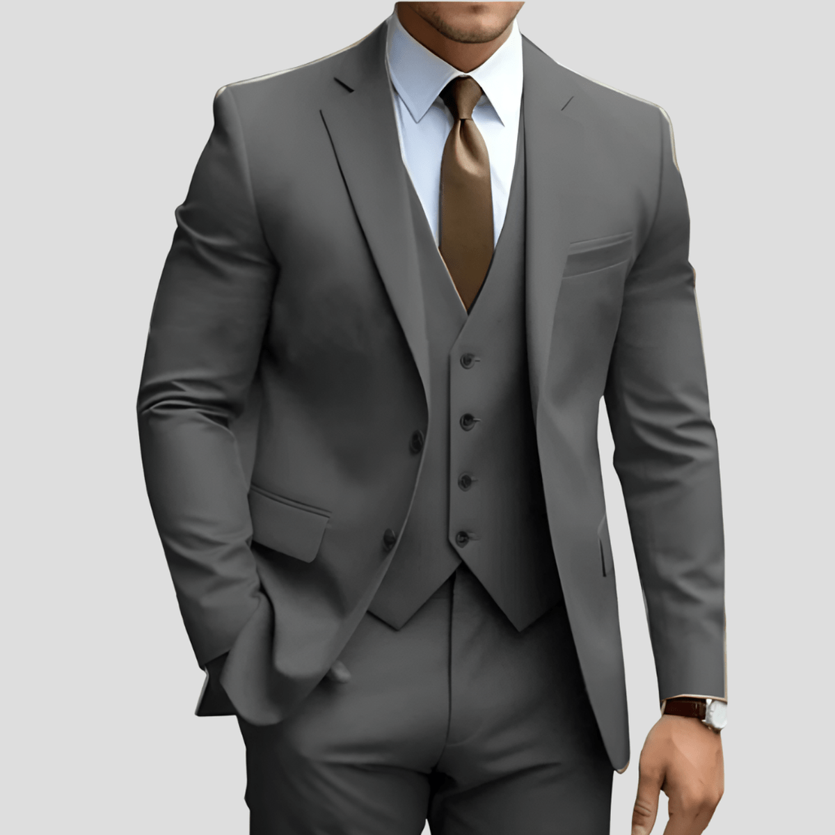 Herren Büroanzug 3-teilig Formal Business Anzug Set