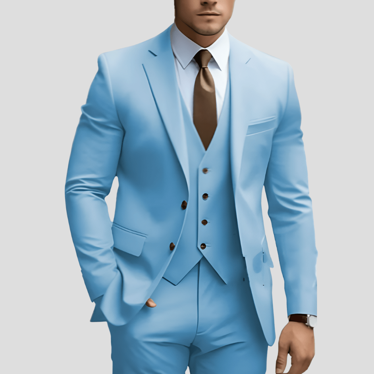 Herren Büroanzug 3-teilig Formal Business Anzug Set