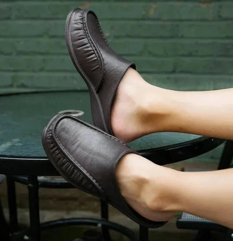 Slipper | Orthopädische Schuhe | Walking | Pantoletten Schuhe | Herrenschuhe-Braun-40-Chaps Herrenmode