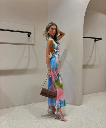 Weibliches Maxikleid mit tiefem Rückenausschnitt Elegant