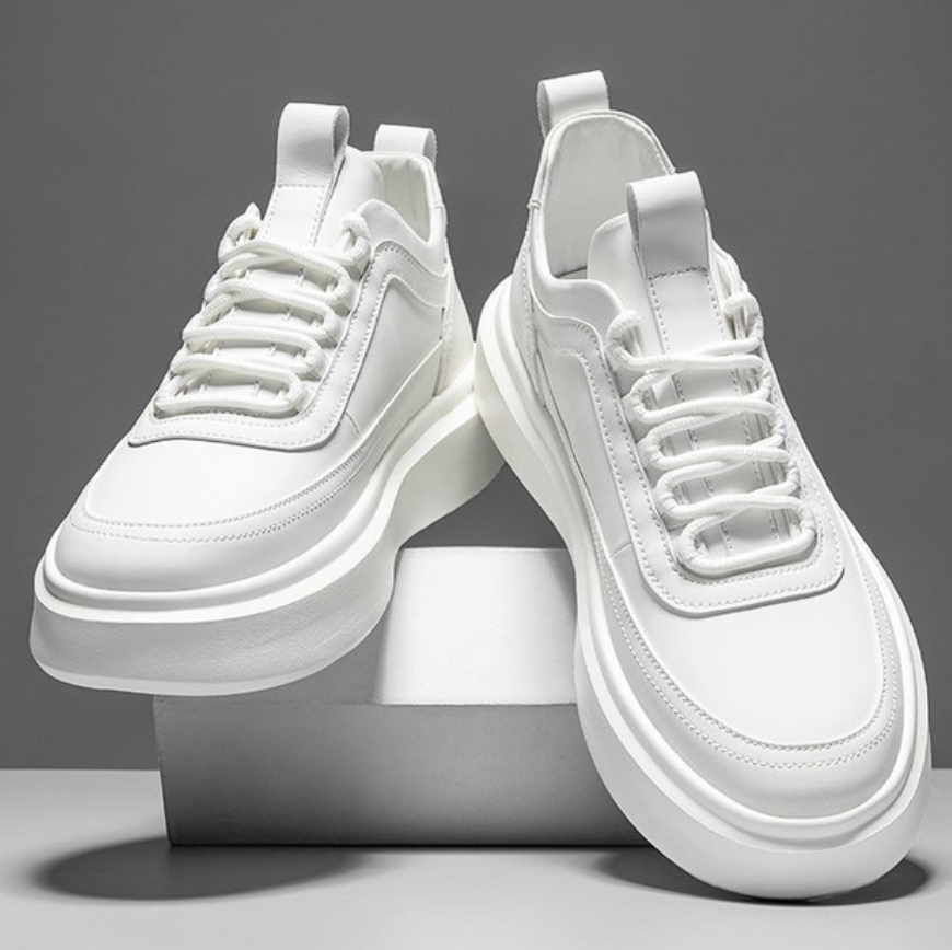 Herren Sneaker Weiß Schnürschuhe Wanderschuhe - BerlinGlamour