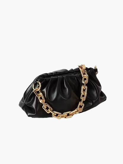 Damen-Tasche Modern mit Gold-Kette Metallic - BerlinGlamour