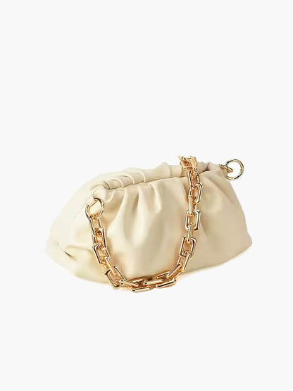 Damen-Tasche Modern mit Gold-Kette Metallic