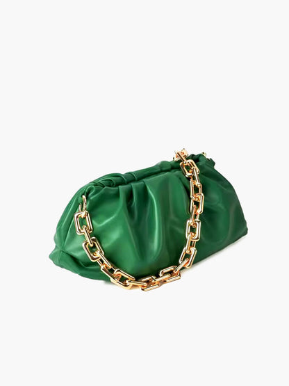 Damen-Tasche Modern mit Gold-Kette Metallic