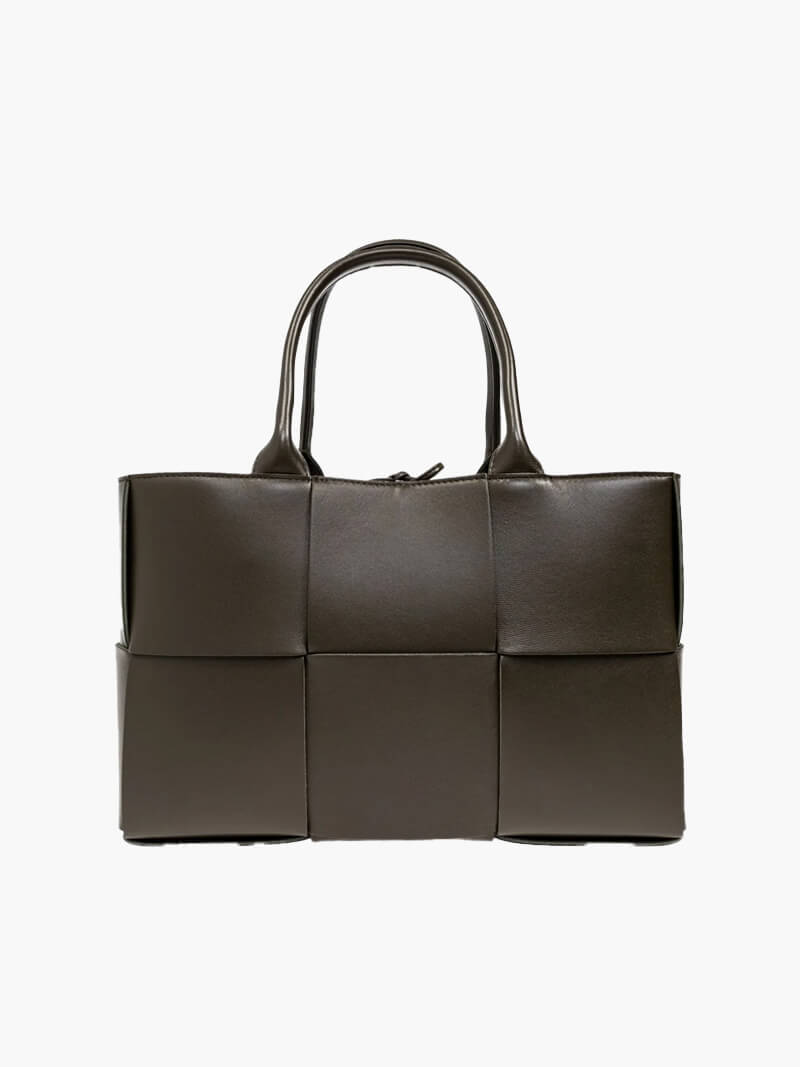 Elegante Flecht Handtasche Zeitlos Schwarz