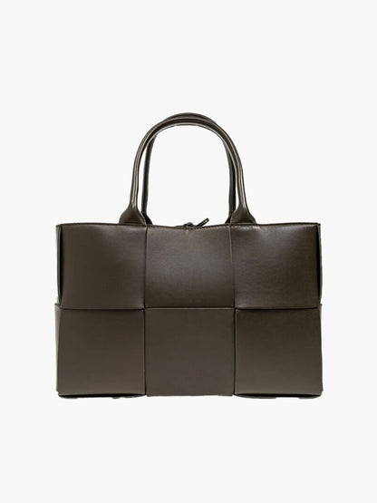 Elegante Flecht Handtasche Zeitlos Schwarz