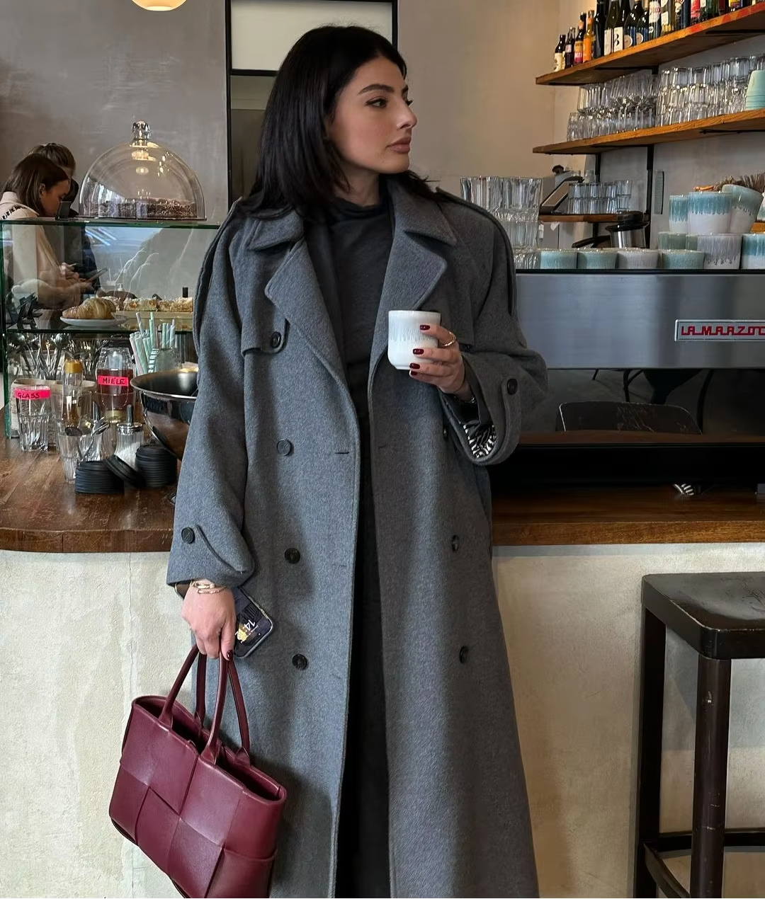 Damen Wollmantel Stilvoll Vielseitig Warm