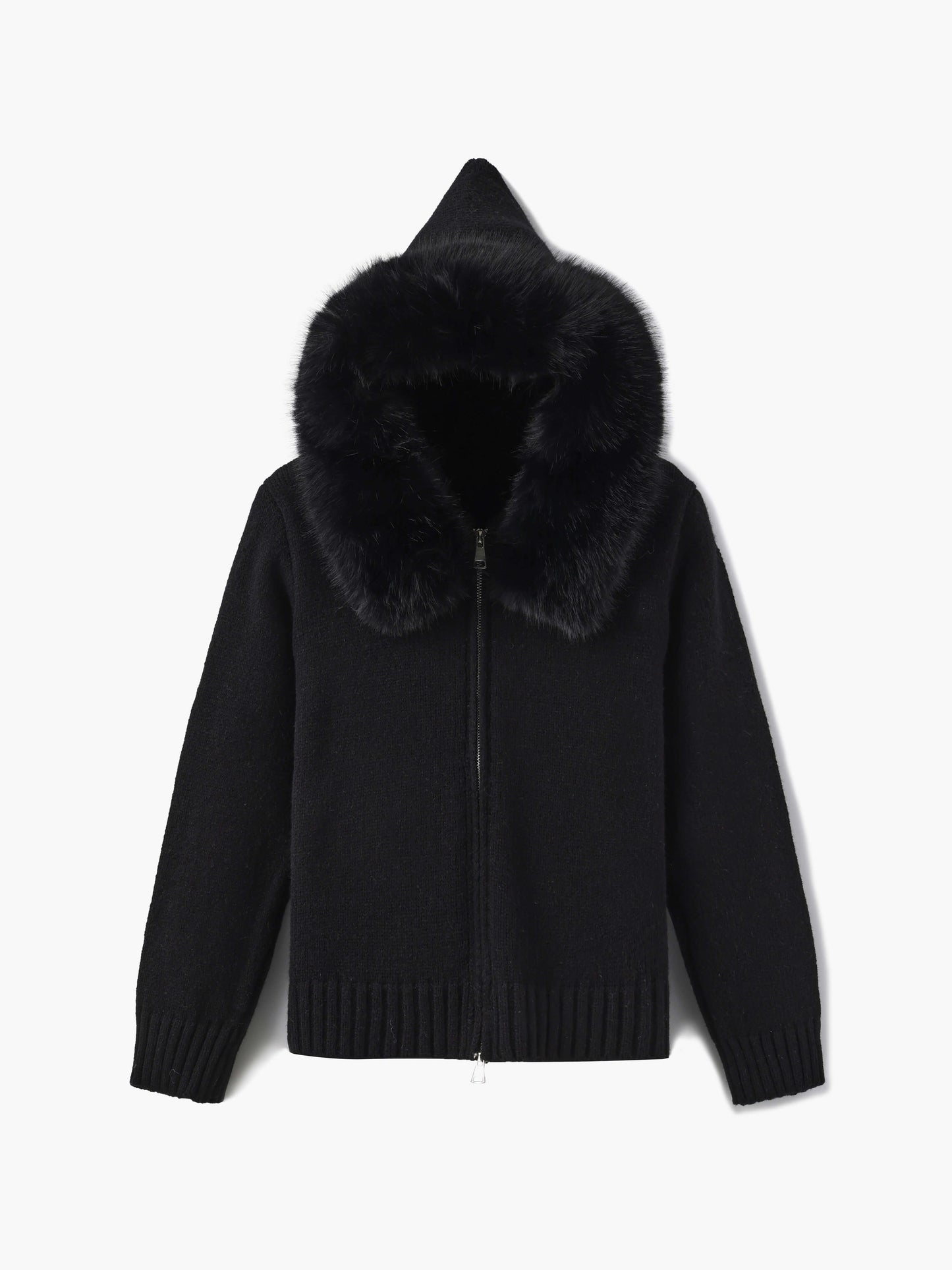 Damen Winterjacke Grau Kapuze Kunstpelz Warm