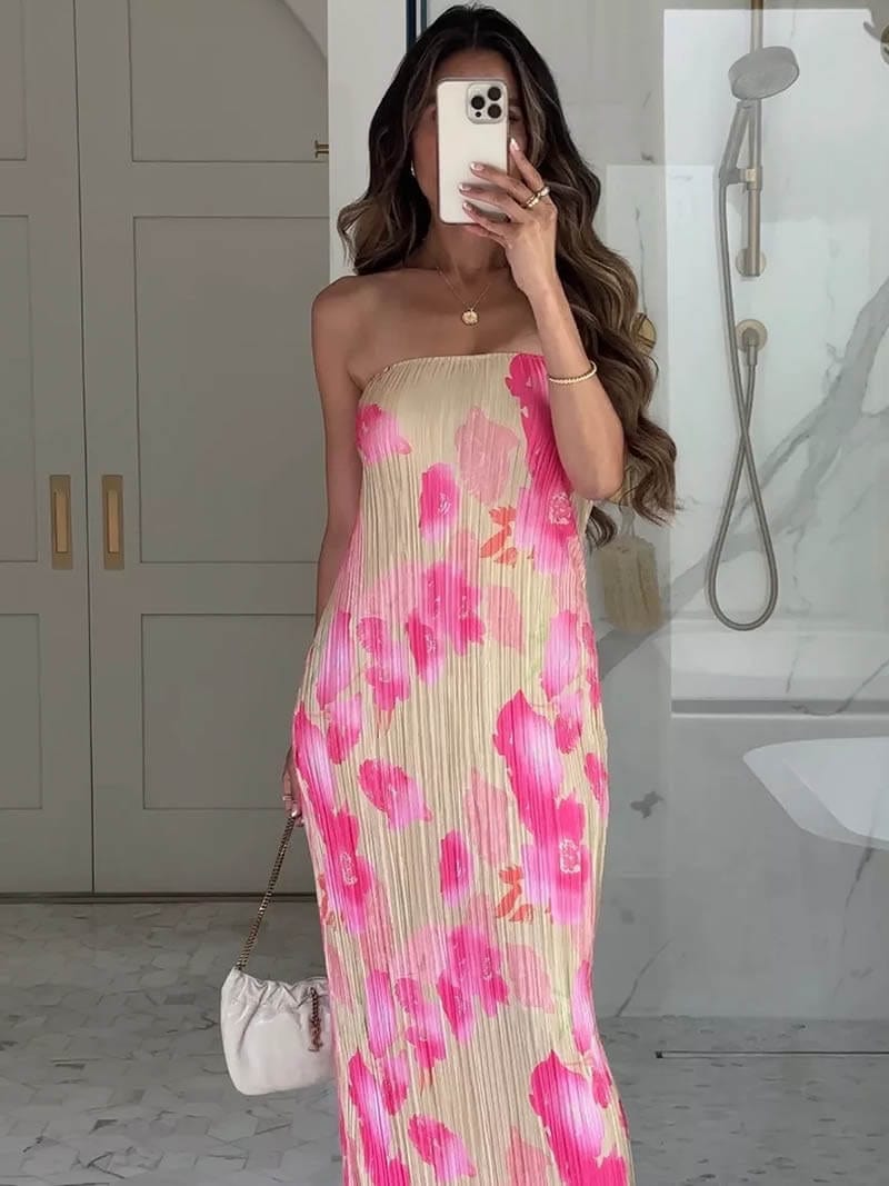 Blumendruck Maxikleid Damen Elegant und Feminin - BerlinGlamour